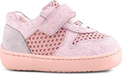 Bob Hakiki Deri Pudra Gri Barefoot Cırtlı Lastikli Bebek Sneaker Ayakkabı