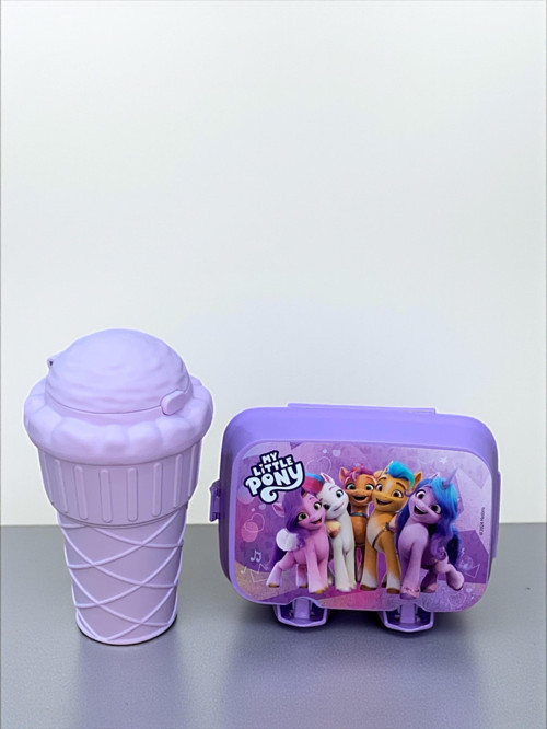 My Little Pony 4 Bölmeli Beslenme Kutusu Dondurma Şeklinde 500 ml Matara