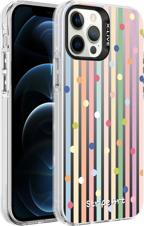 iPhone 12 Pro Uyumlu Desenli MSRA Silver Sert Kılıf-Noktalar