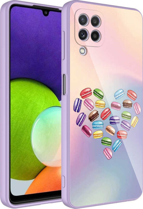 Galaxy M22 Kılıf Kamera Korumalı Desenli Sert Silikon MSRA Epoksi Kapak - NO1