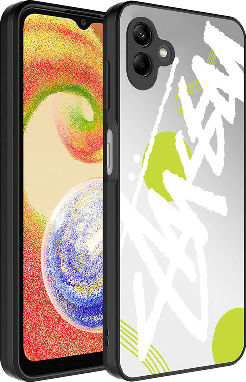 Galaxy A04 Kılıf Aynalı Desenli Kamera Korumalı Parlak MSRA Mirror Kapak - Yazı