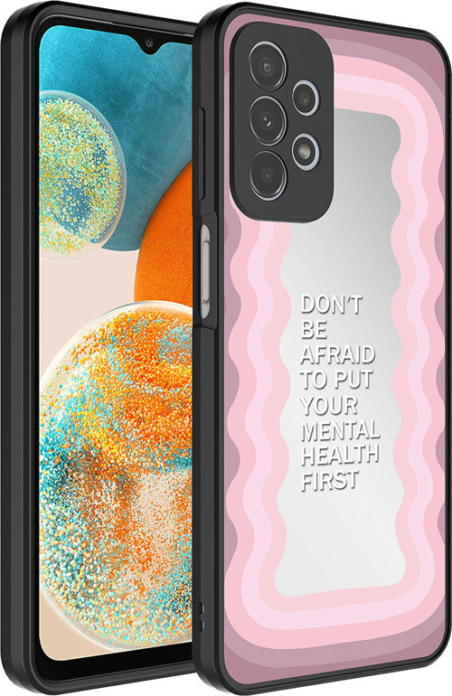 Galaxy A23 Kılıf Aynalı Desenli Kamera Korumalı Parlak MSRA Mirror Kapak - Ayna