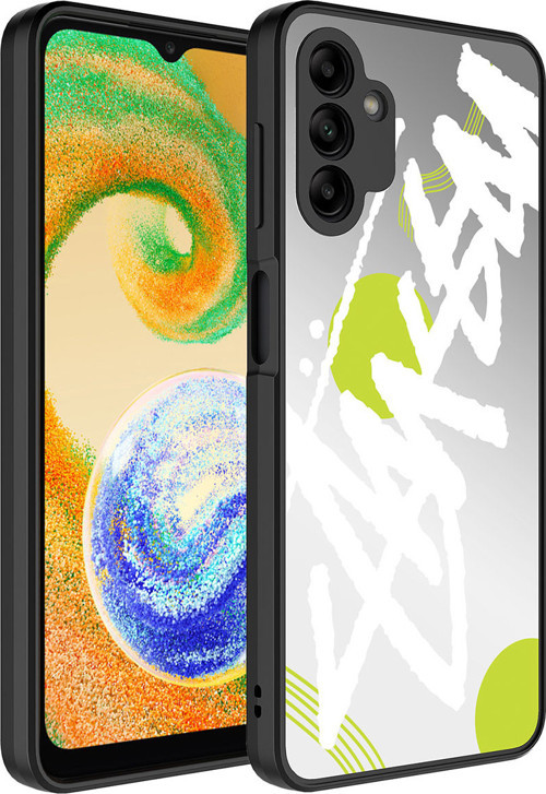 Galaxy A04S Kılıf Aynalı Desenli Kamera Korumalı Parlak MSRA Mirror Kapak - Yazı