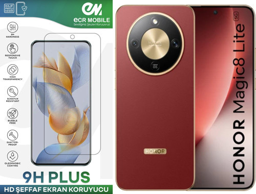 Honor Magic 8 Lite ile Uyumlu HD Şeffaf 9H Nano Ekran Koruyucu