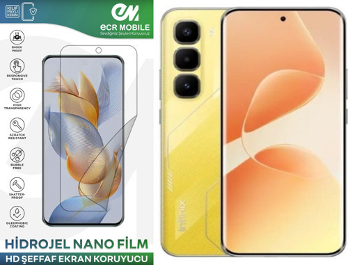 Infinix Hot 60 Pro Plus ile Uyumlu Hidrojel Nano Film HD Şeffaf Ekran Koruyucu(Tempered Cam Değildir!)