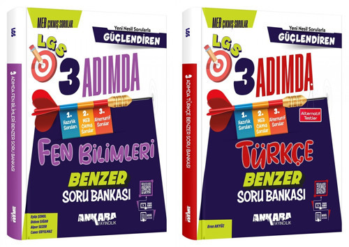 Ankara 2025 8. Sınıf Fen Bilimleri + Türkçe Güçlendiren 3 Adımda Benzer Soru Seti 2 Kitap
