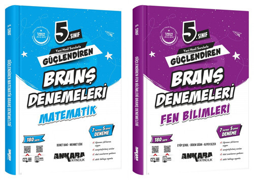 Ankara 2025 5. Sınıf Matematik + Fen Bilimleri Güçlendiren Branş Denemeleri Seti 2 Kitap