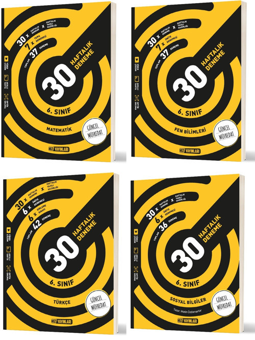 Hız 2026 6. Sınıf Matematik + Türkçe + Fen + Sosyal Haftalık Deneme Seti 4 Kitap