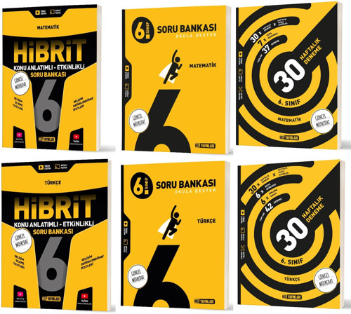 Hız 2026 6. Sınıf Matematik + Türkçe Haftalık Deneme + Hibrit + Soru Seti 6 Kitap