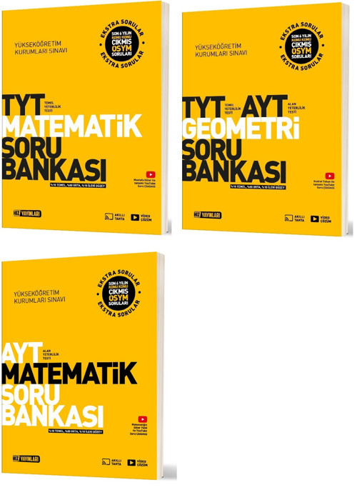 Hız 2025 Tyt Ayt Matematik + Geometri Soru Bankası Seti 3 Kitap