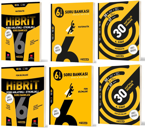 Hız 2026 6. Sınıf Matematik + Fen Bilimleri Haftalık Deneme + Hibrit + Soru Seti 6 Kitap