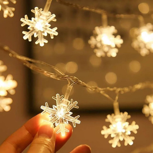 Kar Tanesi Şekilli 3.5 Metre USB LED Işık – 20 LED’li Dekoratif Kış ve Yılbaşı Aydınlatması (5314)