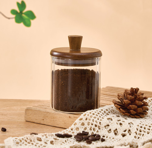 MİEN 250 ml Borosilikat Cam Kavanoz – Akasya Kapaklı