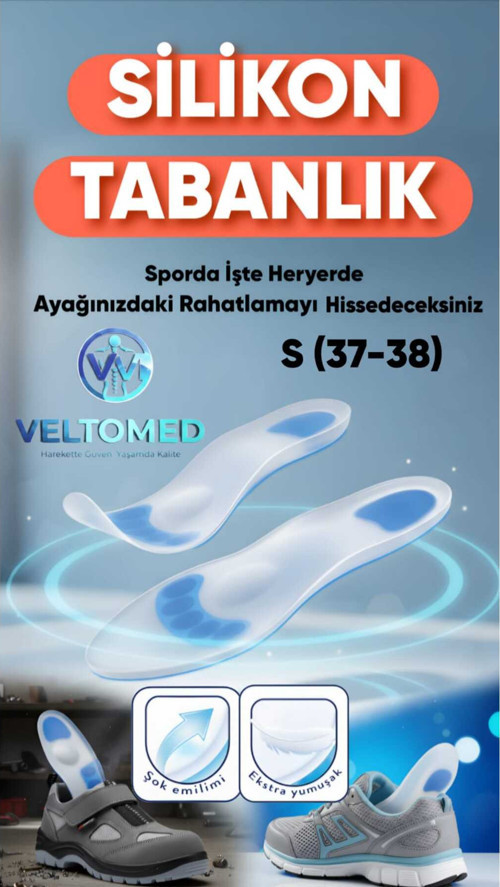 Tam Ortopedik Anatomik Silikon Jel Tabanlık Şok Emilimi ve Topuk Ağrısı Önleyici Topuk Dikeni- S bdn