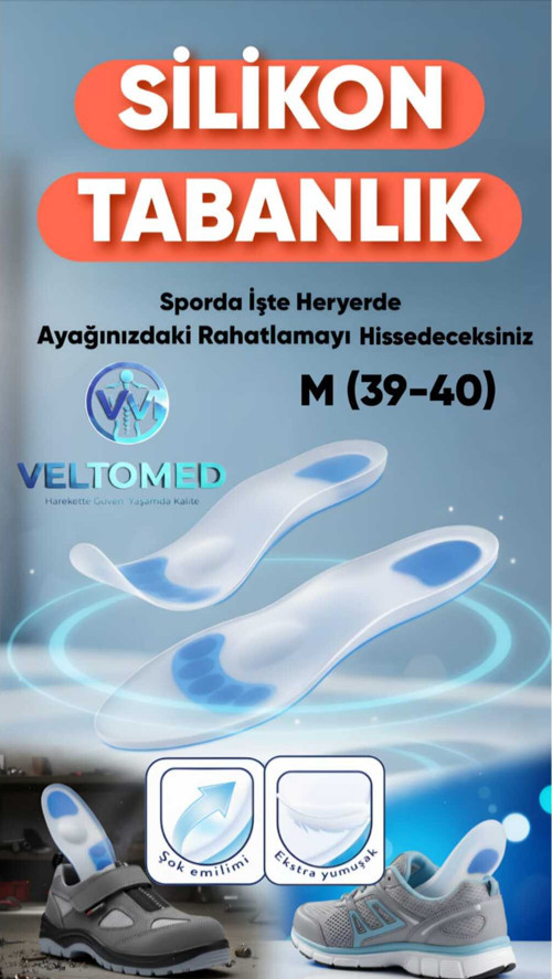 M bdn Tam Ortopedik Anatomik Silikon Jel Tabanlık Şok Emilimi ve Topuk Ağrısı Önleyici Topuk Dikeni