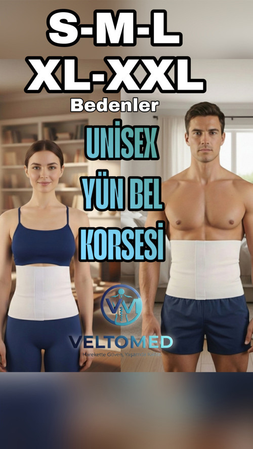 Unisex Yün Korse- Sıcak Tutar - Bel Ağrıları Fıtık Bel Kuşağı, giydirmeli yün bel korsesi