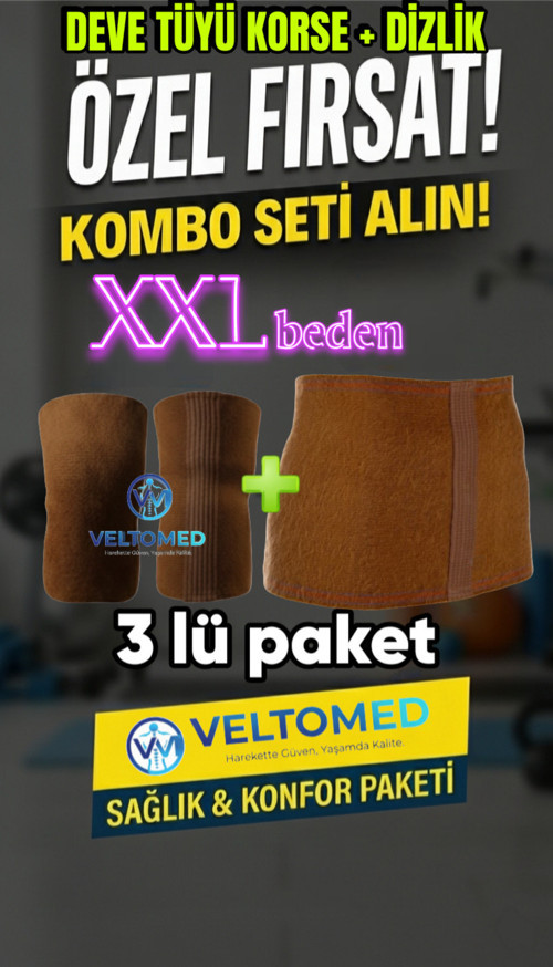 XXL beden Deve Tüyü Korse ve dizlik takım Sıcak Tutar Bel Ağrıları Fıtık Bel Kuşağı, Yün Bel Korsesi