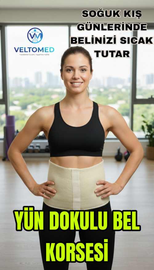 L beden Tüylü Yün Bel Korsesi ve Kuşağı Şık Destekleyici Ürün. Rahatlık Destek ve Doğal Isı Koruması