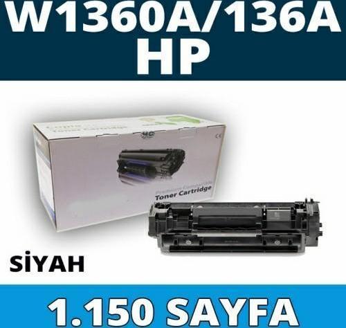 Hp 136A W1360A Chipsiz Siyah Ithal Muadil Toner  1.150 Sayfa