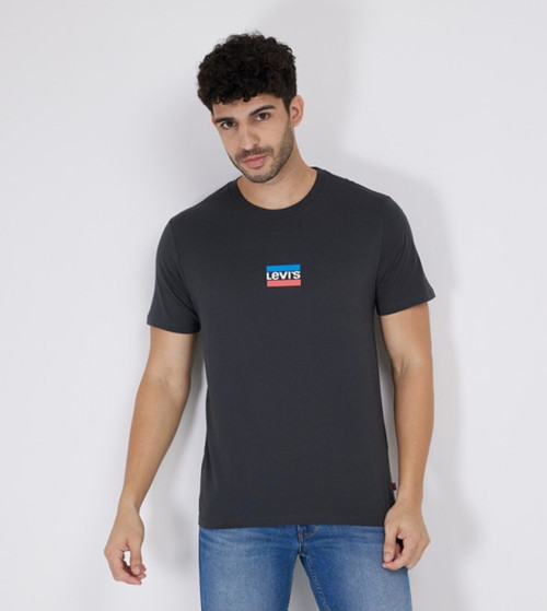 Erkek Bisiklet Yaka Olympic Logolu Siyah T-Shirt - 22491-1291
