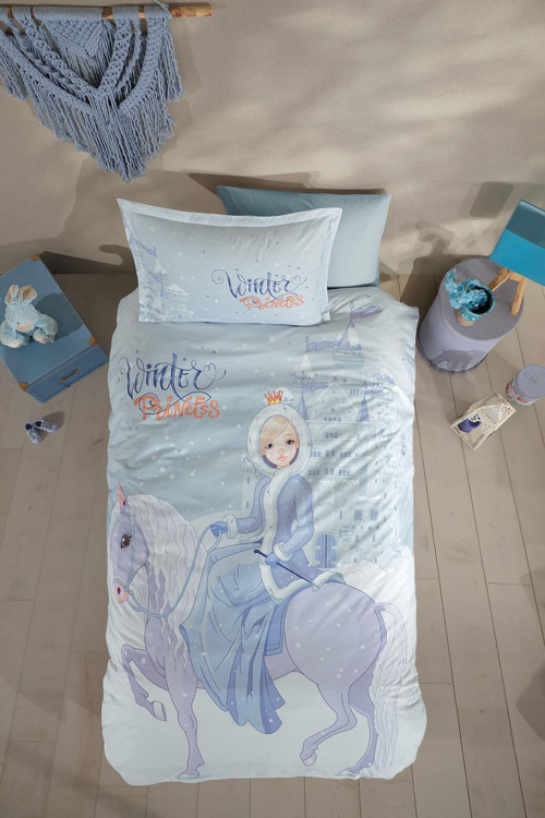 Ranforce Tek Kişilik Nevresim Takımı Winter Princess V1 Turkuaz