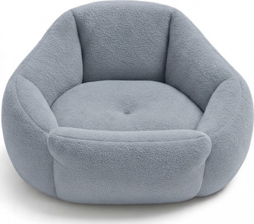 Kedi ve Köpek Yatağı Yumuşak Dokulu Yıkanabilir, Peluş, 45 cm (Gri)