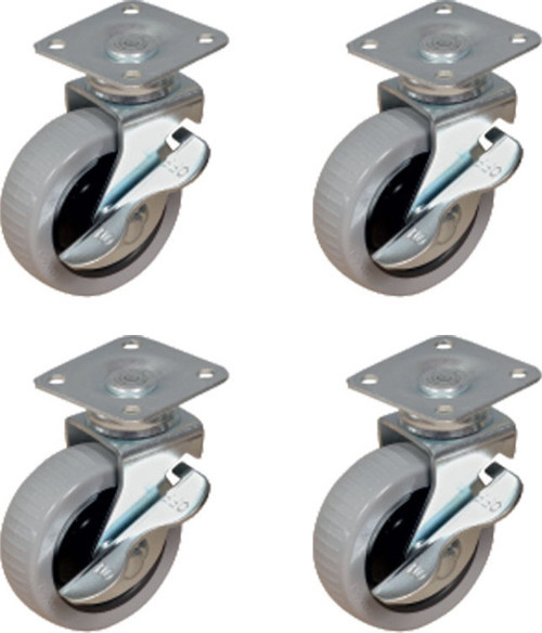 Furç Tablalı Bilyalı Teker (Frenli) - 20x50 - Gri HKS177 - 4 Adet
