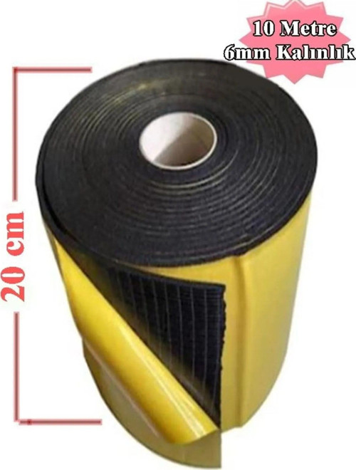 Araç Oto Ses Isı Yalıtım 20cmx10metre 6mm Yapışkanlı Kauçuk Izolasyon Malzemesi