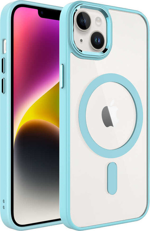 Apple iPhone 14 Kılıf Wireless Şarj Özellikli Krom Magsafe Kılıf