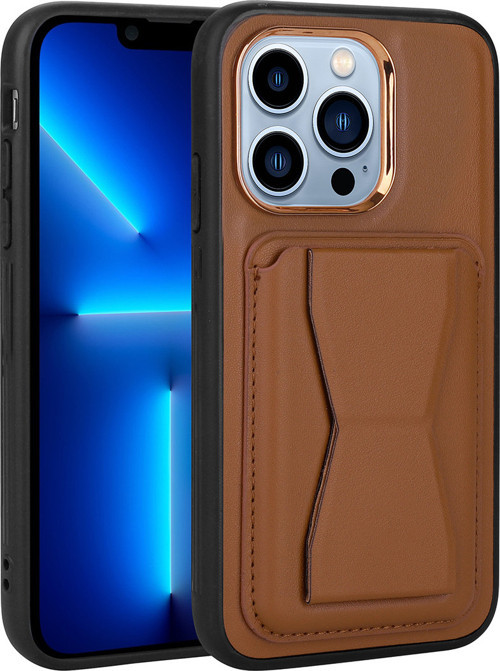 iPhone 13 Pro Max Kılıf Kartlıklı Standlı Suni Deri Memo Kılıf