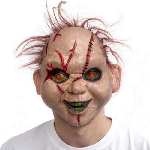 Saçlı Çaki Korku Maskesi – Gerçekçi Dikişli ve Detaylı Maske (5047)