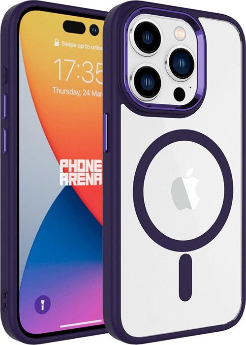 Apple iPhone 15 Pro Kılıf Wireless Şarj Özellikli Krom Magsafe Silikon Kılıf