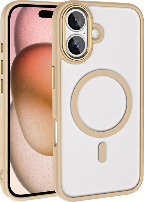 iPhone 16 Kılıf Wireless Şarj Özellikli Krom Magsafe Silikon Kılıf