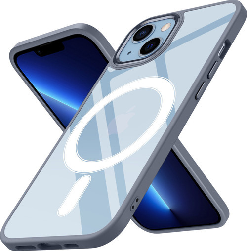Apple iPhone 14 Kılıf Wireless Şarj Özellikli Krom Magsafe Kılıf