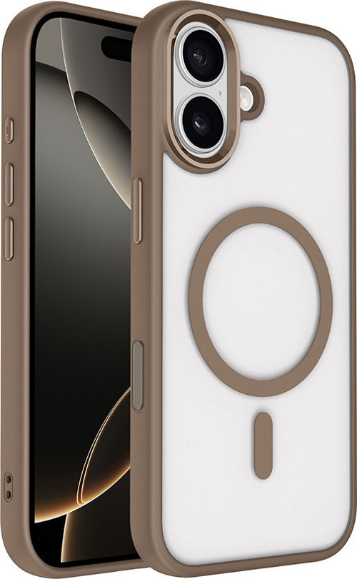 iPhone 17 Kılıf Wireless Şarj Özellikli Krom M-safe Silikon Kılıf