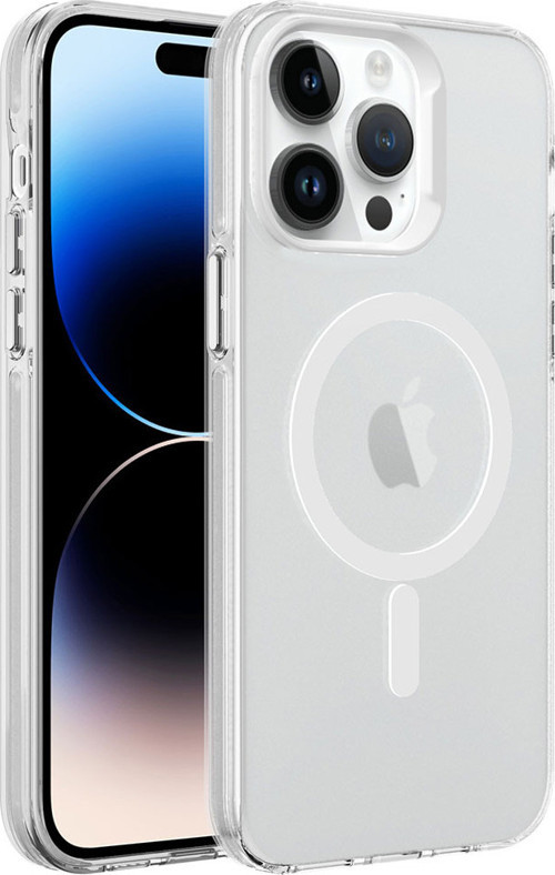 Apple iPhone 14 Pro Max Kılıf Zore Magsafe Şarj Özellikli Buzlu Transparan C-Pro Sert Kılıf