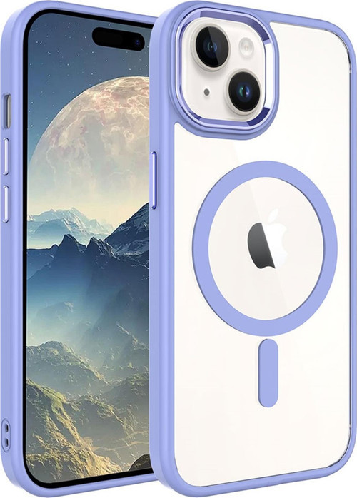 Apple iPhone 15 Kılıf Wireless Şarj Özellikli Krom Magsafe Silikon Kılıf