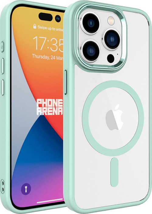 Apple iPhone 15 Pro Kılıf Wireless Şarj Özellikli Krom Magsafe Silikon Kılıf