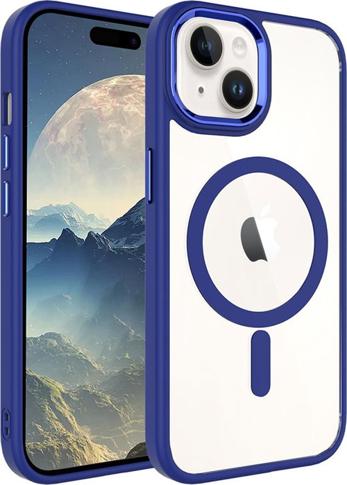 Apple iPhone 15 Kılıf Wireless Şarj Özellikli Krom Magsafe Silikon Kılıf