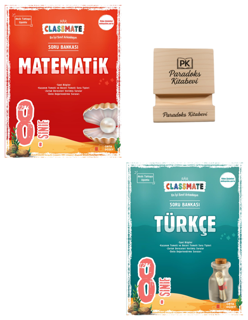 Okyanus LGS 8. Sınıf Classmate Matematik ve Türkçe Soru Bankası + Telefon Standı