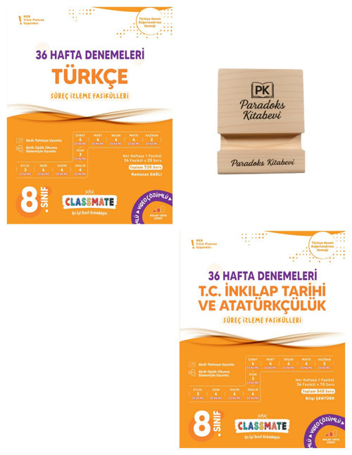 Okyanus LGS 8. Sınıf Classmate Türkçe ve İnkılap Tarihi 36 Hafta Deneme + Telefon Standı
