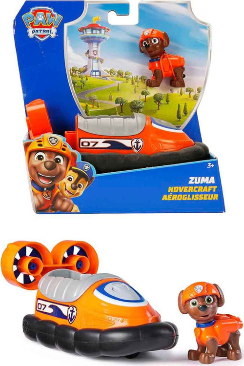 PAW Patrol Zuma Figürü ve Hovercraft Kurtarma Aracı – 17,5 cm Su Kurtarma Aracı ve Hareketli Zuma Figürü