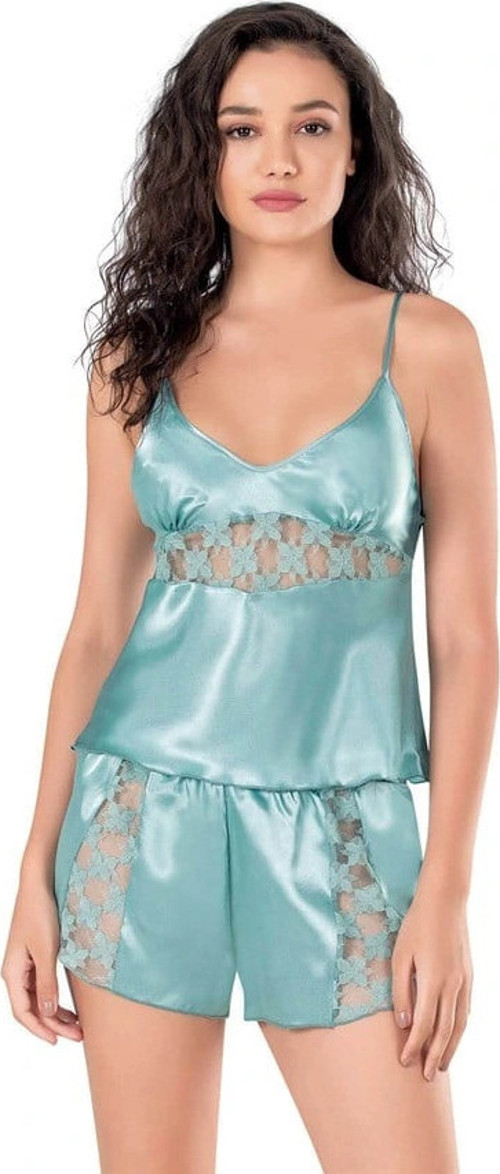 Aqua Saten Babydoll Şort Takımı