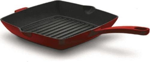 A2846-1 Casta Kare Grill Döküm Tava Kırmızı 26X26