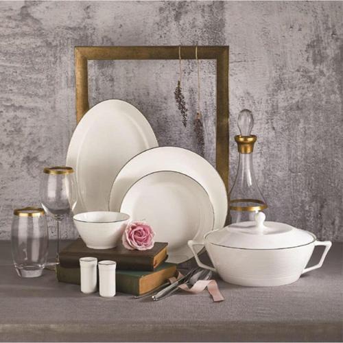 A8263 Lines Collection 58 Parça Yuvarlak Yemek Takımı