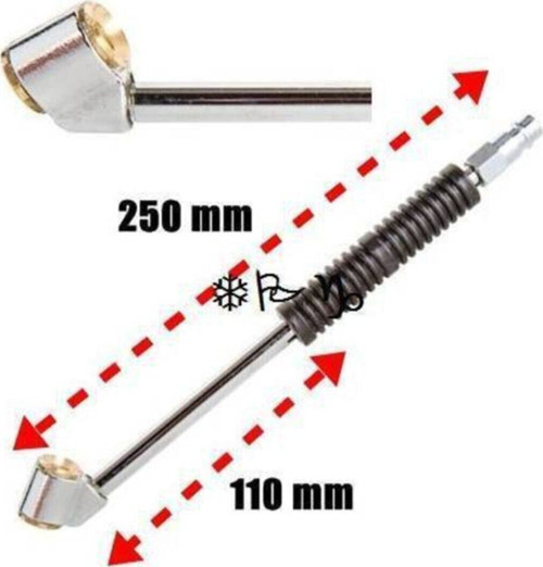 Iki Taraflı Lastik Teker Şişirme Hava Jakı Lastik Tamir Aracı 1/4" Çift Ayak Krom Kaplama Hava Jakı