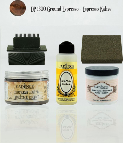 Cadence Masif Ahşap Doku Yapım Seti(Dp1300 120Ml Glazing 250Ml Klasikrölyef Budak Zımpara)