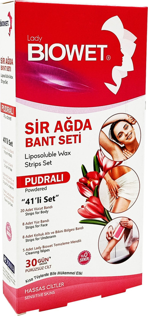 Bıoweet Biowet 41 Li Sir Ağda Bandı Pudralı Hassas Cilt. (Pembe)