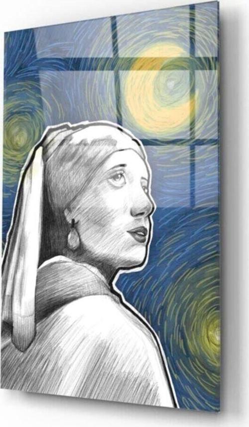 Van Gog Yıldızlı Gece Cam Tablo 50x70 Cm