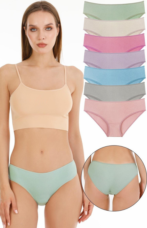 Kadın Fitilli 7'Li Külot Set Karışık Renkler Kts3021 Model-5